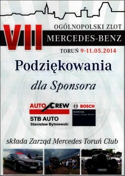 Sponsoring ogólnopolskiego zlotu Mercedes-Benz w Toruniu 2014