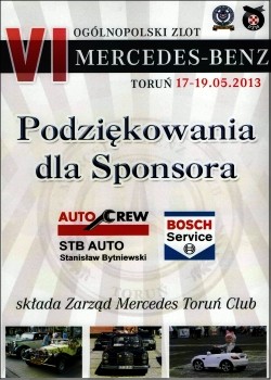 Sponsoring ogólnopolskiego zlotu Mercedes-Benz w Toruniu 2013